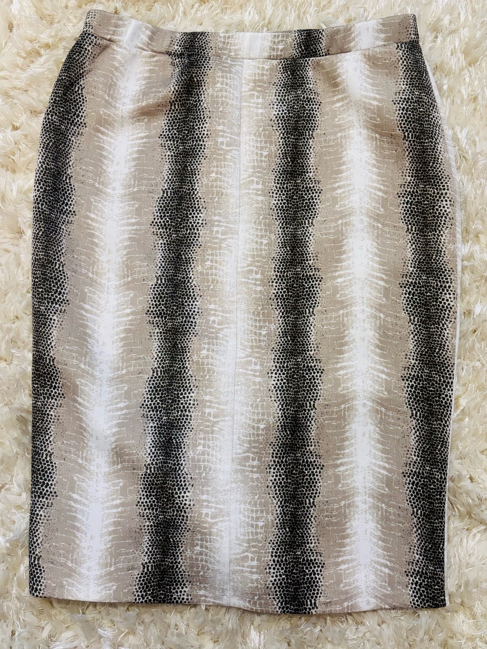 Snake print Striped Midi Skirt